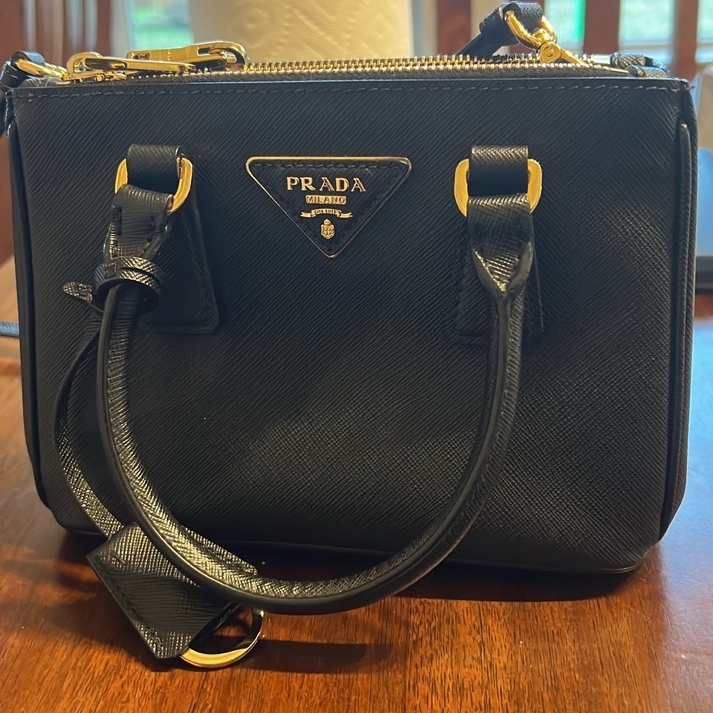Prada Galleria Saffiano leather mini-bag in black with gold hardware